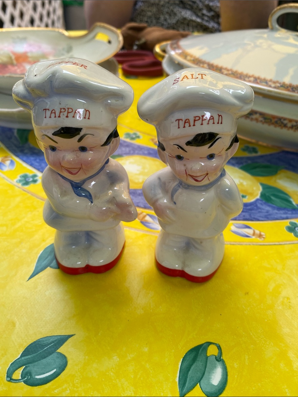 White Ceramic Chef Salt and Pepper Shakers - Set of 2